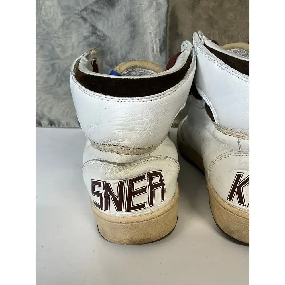 Golden goose Women’s Sky-Star in white nappa leather with chocolate suede star
